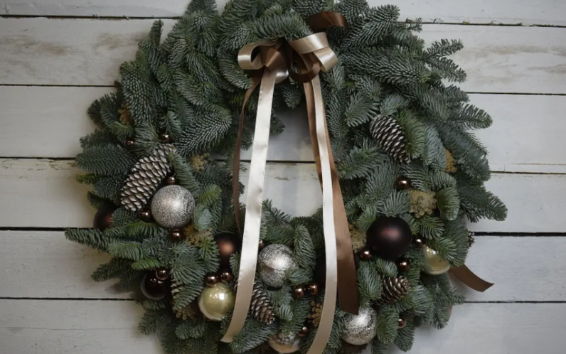 Венок новогодний рождественский "Капучино" 30 см